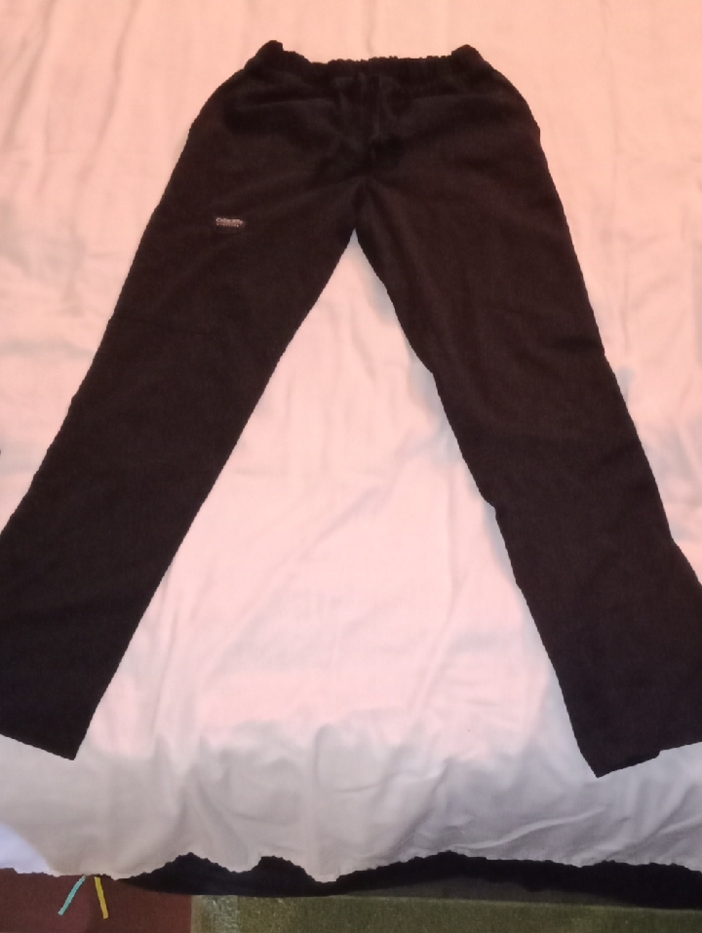 Women's Black Straight-Leg Pants with Elastic Waist